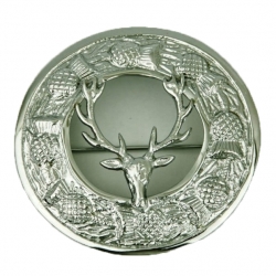 Scottish Stag Fly Plaid Brooch
